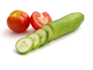 tomatoes and cucumber