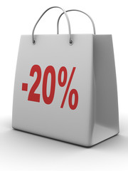 Shopping bag with percent