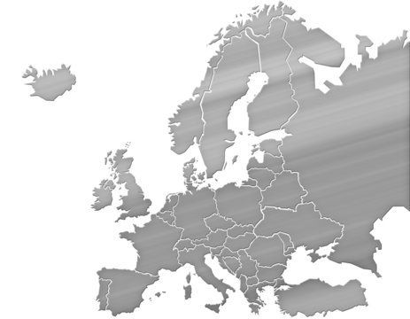 Carte Europe Argent