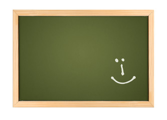 chalk board with smilie