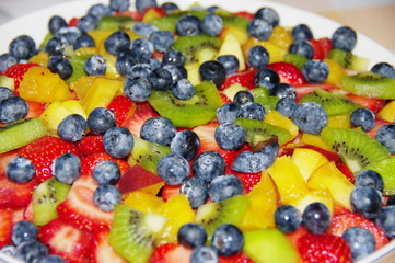 Fototapeta na wymiar Salade de fruits frais.
