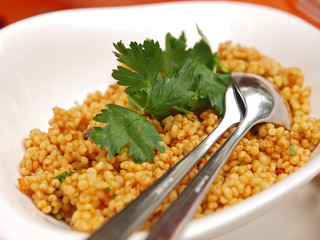 vorspeise büffet, graupenrisotto salat