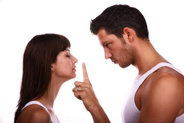 couple silence shut up - sei still