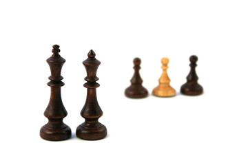 wooden chess isolated on white background