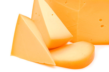 cheese on white background