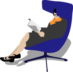 women in waiting room  reading magazine 