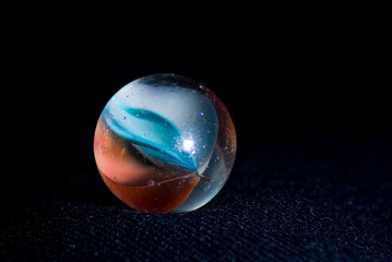 Marble on black background