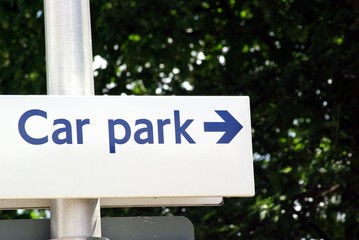 car park direction sign