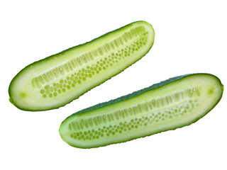 Isolated cucumber slices