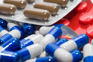 macro of medical pills