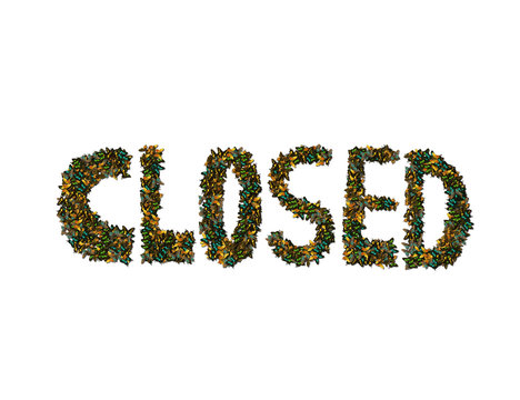 Butterfly Closed sign