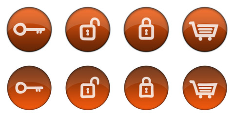 Glossy Orange 3D Web Button Set (normal and clicked states)