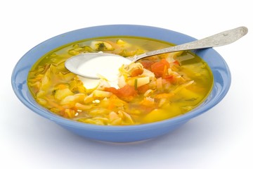 Plate with soup