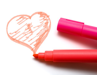 Highlighter pens and heart