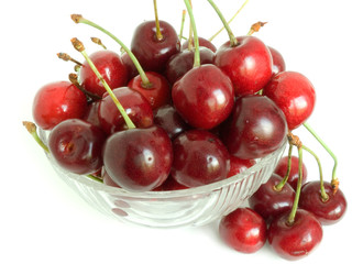 cherries on a dessert dish