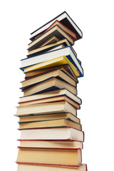 Stack of books isolated on the white background