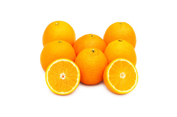 Pile of oranges isolated on the white