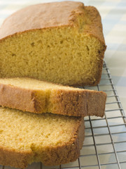 Loaf of Corn Bread on a Cooling rack