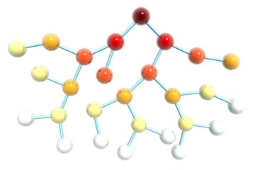 Obraz premium different colored spheres connected in a hierarchycal order