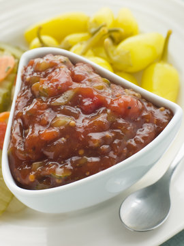 Pot of Burger Relish with Pickled Californian Chillies
