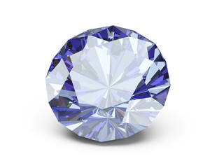 A close up of a diamond over a white background
