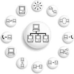 Set buttons. Computer network  