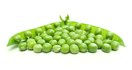 Green pea pod and seeds