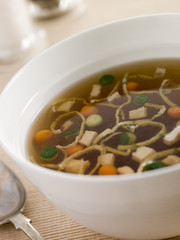 Chicken Consomme with Vegetable Pearls 