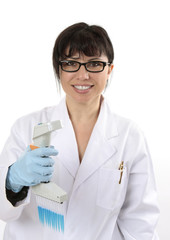 Smiling scientific researcher