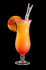 Cocktail on black background