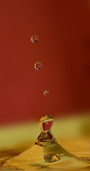 Falling drops of water