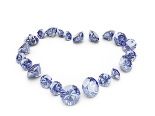 isolated diamond heart