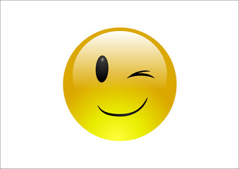 Aqua Emoticon - Wink