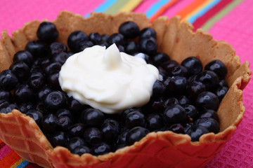 Dessert - fruits with cream
