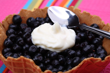 Dessert - fruits with cream