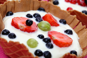 Dessert - fruits with cream