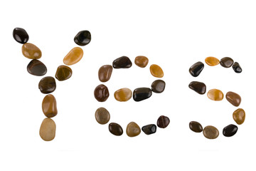 letter colorful pebbles,yes