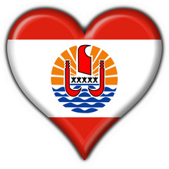 french polynesia button flag heart shape