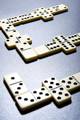 Close up of dominoes.