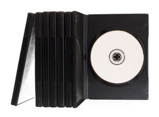 DVD boxes isolated on white background