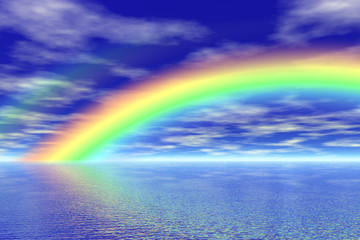 rainbow in the sea