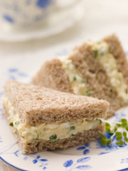 Egg and Cress Sandwich with Afternoon Tea