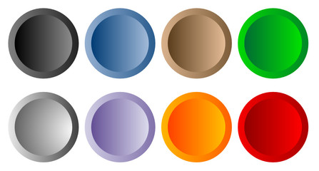 Coloured Round 3D Buttons