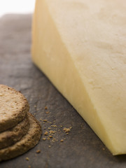 Wedge of Cheddar with Oatmeal Biscuits