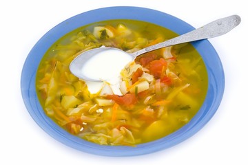 Plate with soup