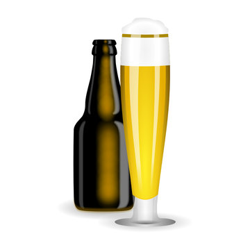 bierglas und bierflasche