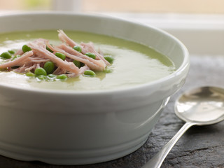 Bowl of Pea and Ham Soup