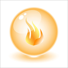 Vector abstract internet icon. Orange set. 