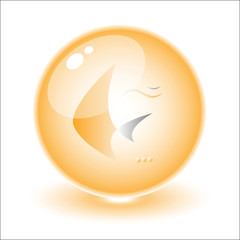 Vector abstract internet icon. Orange set.