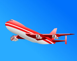 Roter Flieger im Himmel
